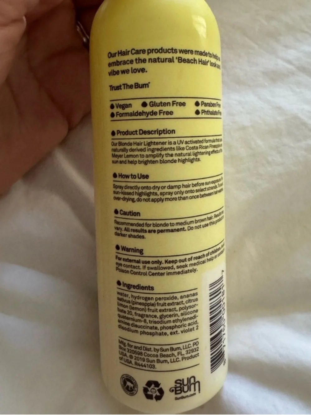 Sum Bum Blonde Hair Lightener Spray with Costa Rican Pineapple & Meyer Lemon NEW